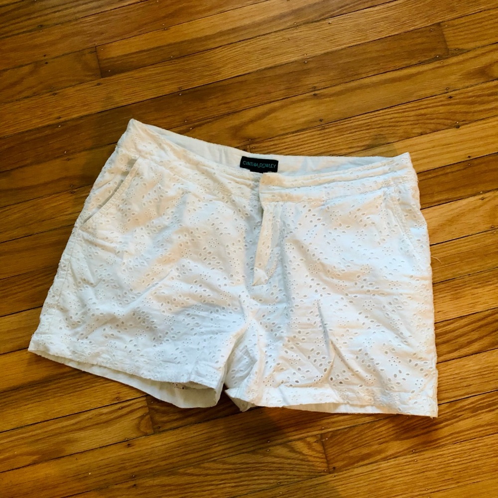 Cynthia Rowley White Eyelet Shorts | size 8